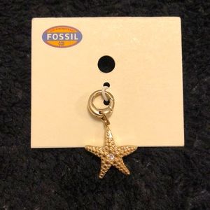 Fossil gold starfish charm